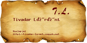 Tivadar Lóránt névjegykártya