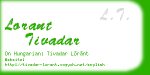 lorant tivadar business card